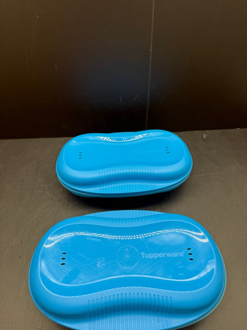 Blue Tupperware Microwave Breakfast Egg Omelet Maker